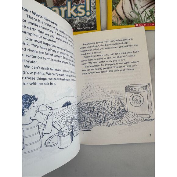 National Geographic kids Tigers Sharks kids care paperback bundle of 3 books chi - Picture 2 of 4